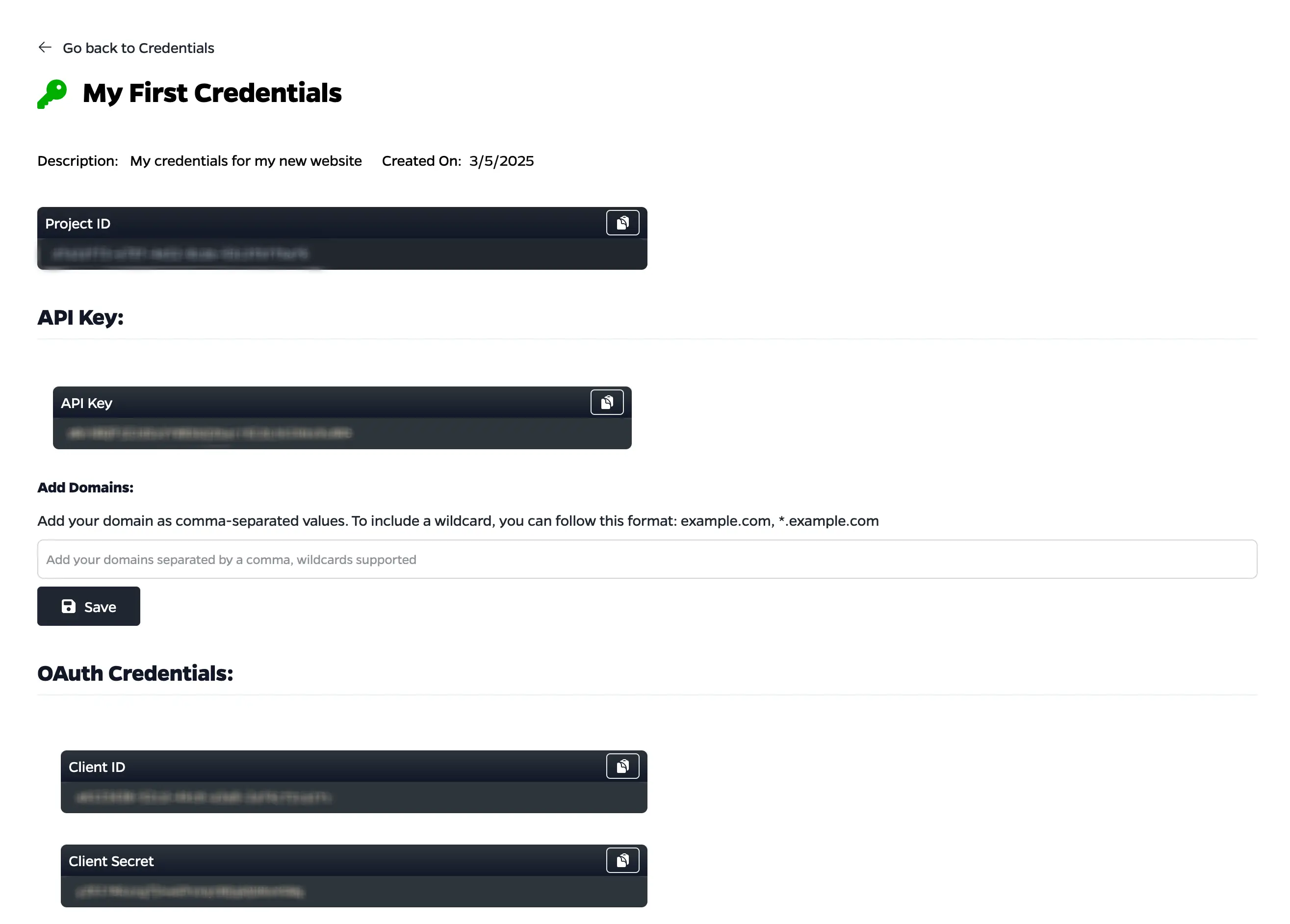 Credential Details 